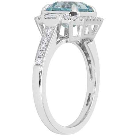 Kt White Gold Aquamarine And Diamond Ring Costco Australia
