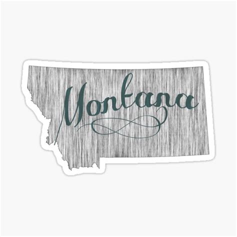 Montana State Typography Sticker By Surgedesigns Redbubble