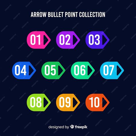 Free Vector Flat Arrow Bullet Point Collection