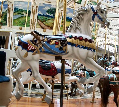 Seaport Village Carousel Looff Outside Row Jumper Horse Fly Toy Horse