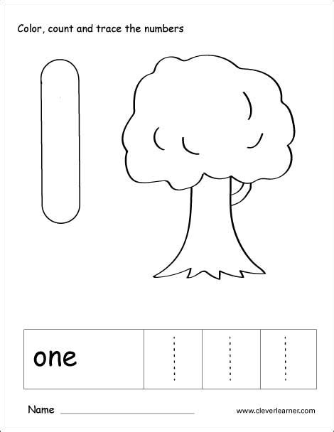 Number One Writing Counting And Recognition Printable Worksheets For