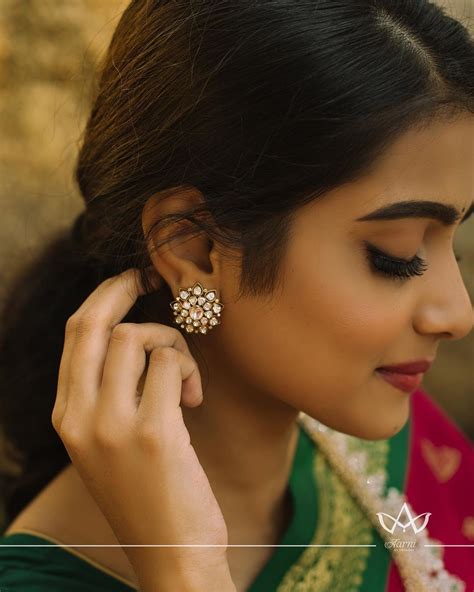 Beautiful Stud Earrings South India Jewels Big Stud Earrings Gold