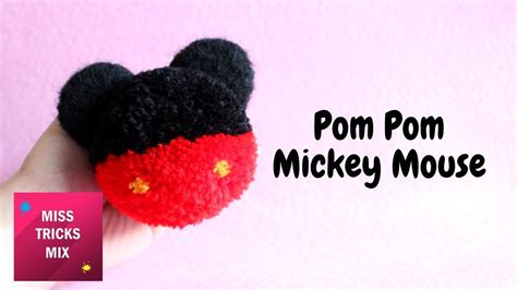 Pom Pom Mickey Mouse Keychain Diy Tutorial Youtube