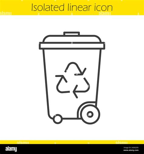 Recycle Bin Linear Icon Wastebasket Thin Line Illustration Dustbin On