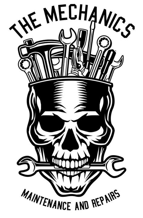 Mechanic Skull Amee House Mechanic Logo Design Mechanics Logo