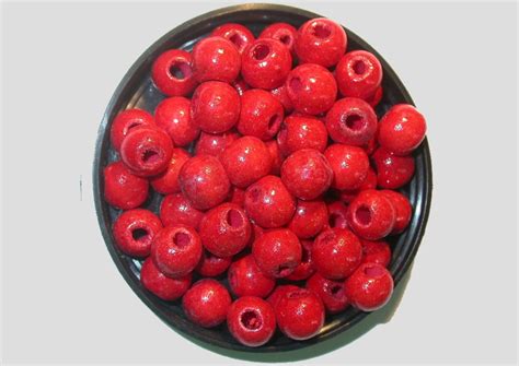Wood 12mm Round Red Bead Trimming And Craft Co