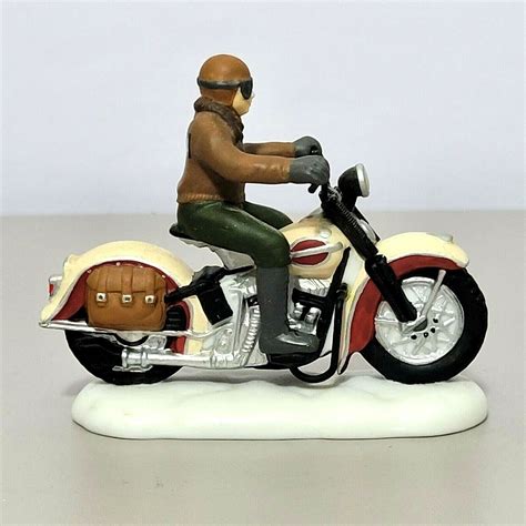 Vtg Dept 56 Harley Davidson Motorcycle Ready For The Road Collectible