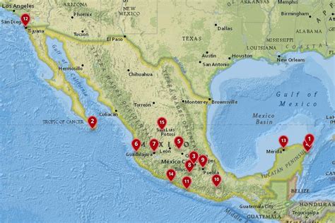 Mexico Map With Cities And Towns