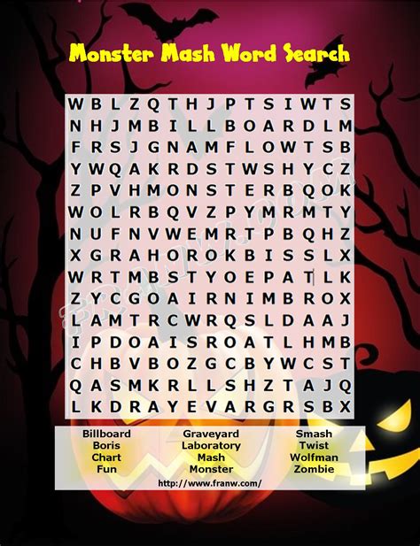 Monster Mash Word Search