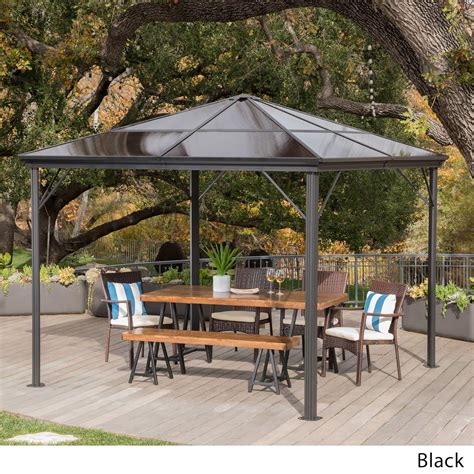 10x10 Hard Top Gazebo Aluminum Pergola Metal Large Outdoor Canopy