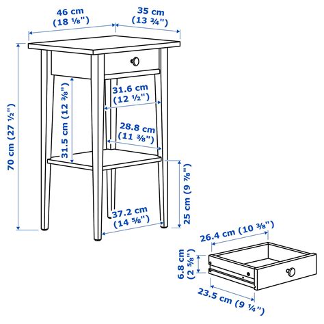 Hemnes Nightstand White Stain 18 18x13 34 Ikea