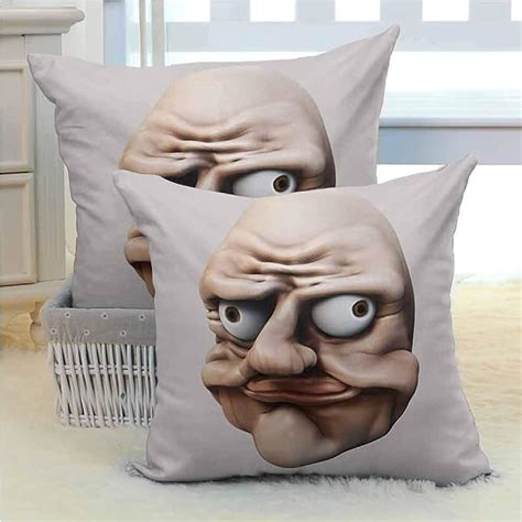 Humor Standard Pillowcases Grumpy Internet Troll Face With Trippy