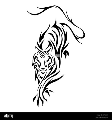 Tiger Tattoo Vector Illustration Silhouette Vector Illustration