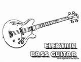 Guitar Electric Bass Coloring Pages Instruments Musical Strings Guitars Instrument Rock Printable Music Sheet Mandolin Kids Book Yescoloring Gritty Templates sketch template