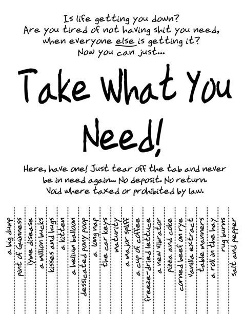 7 Best Images Of Take What You Need Printable Take What
