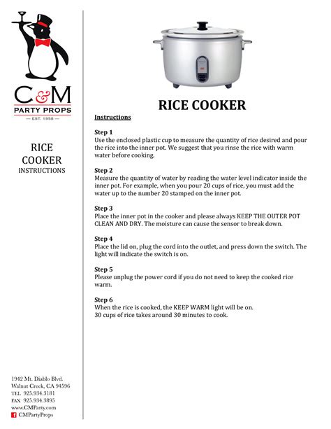 Manual For Rice Cooker