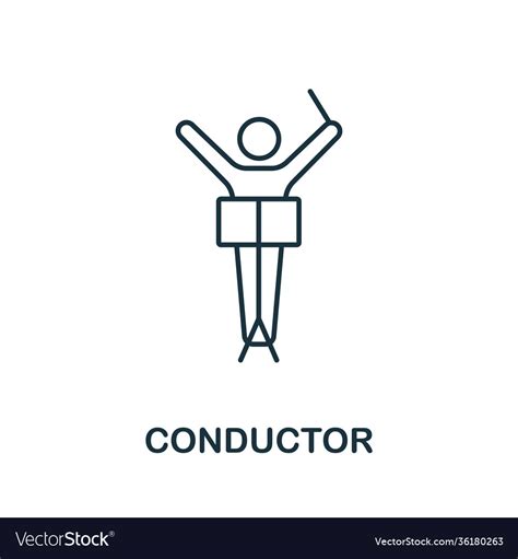 Conductor Icon From Music Collection Simple Line Vector Image