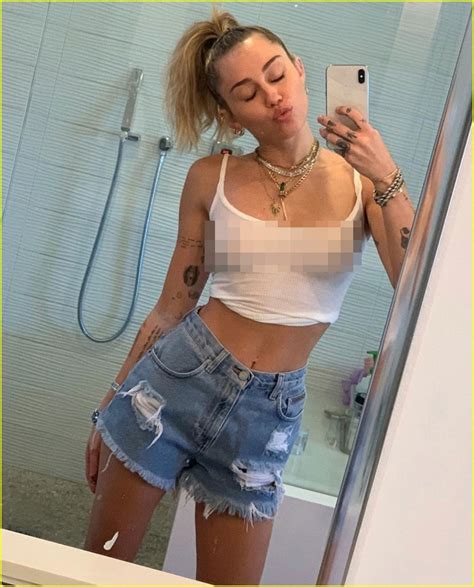 Miley Cyrus Posts Revealing Selfies In A See Through Crop Top See The