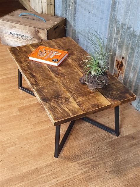 Rune Coffee Table Industrial Reclaimed Style Coffee Table Solid Wood
