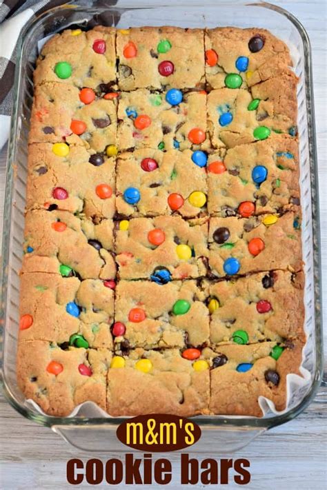 Thick And Chewy Mandms Chocolate Chip Cookie Bars Recipe