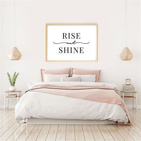 Rise and Shine, Rise and Shine print, rise and shine sign, bedroom typography, bedroom decor 