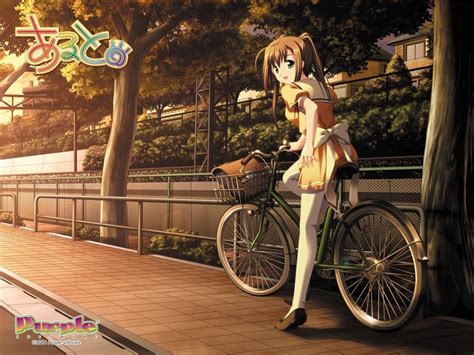 Anime Anime Girls Sky Clouds Bicycle Wallpaper Coolwallpapersme