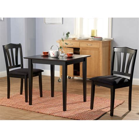 Table features an oversize 84 in. 3-Piece Wood Dining Set with Square Table and 2 Chairs in ...