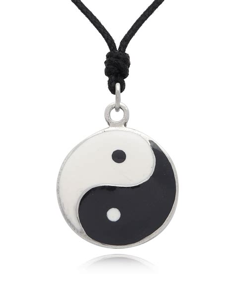 New Handmade Yin Yang Japanese Silver Pewter Charm Necklace Pendant