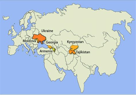 European Asian Map Indicating The Countries Included In This Study