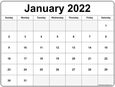 Printable Calendar For January 2022 Printable Calendar 2021