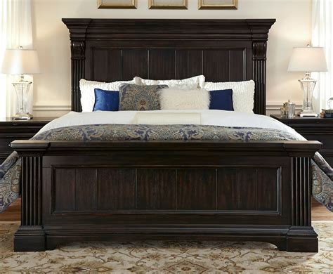 Laval stone king button tufted bed frame. Pulaski Caldwell Cal-King Panel Bed 12180/81/87