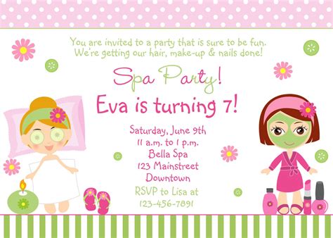 Downloadable Free Printable Spa Party Invitations Template Printable