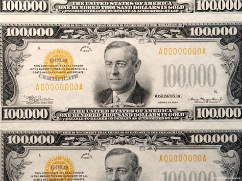 Americas Largest Denomination Currency The 100000 Dollar Bill Which