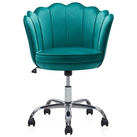 Belleze Kaylee Office Chair Upholstered Velvet Seashell Swivel Desk