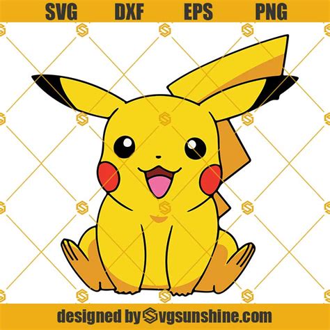 Pikachu Pokemon Svg Pikachu Svg Png Dxf Eps Cut Files Layered Cricut