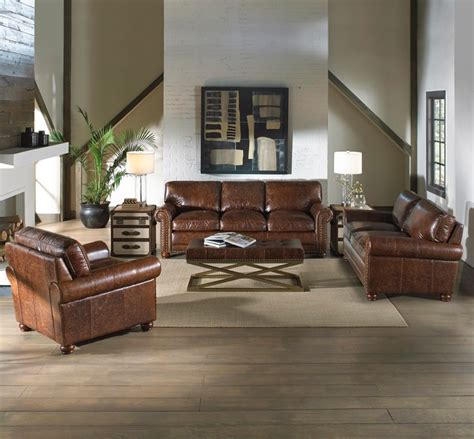 Leather Sofas And Leather Living Room Furniture Sets Traditional