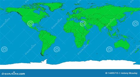 World Map With Borders Stock Illustration Illustration Of Blue 14495715