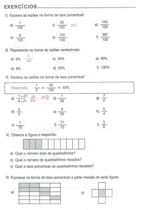 Lista De Exercícios Porcentagem 6 Ano Doc