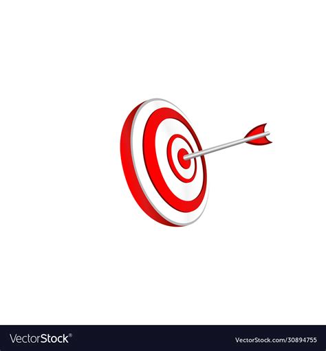 Mission Target Icon Or Business Goal Logo In Red Vector Image