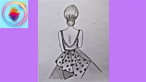 How To Draw A Girl With Beautiful Dress Easy Step By Step