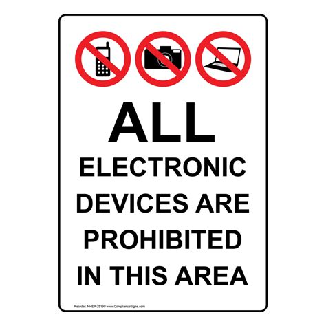 Portrait All Electronic Devices Sign With Symbol Nhep 25199