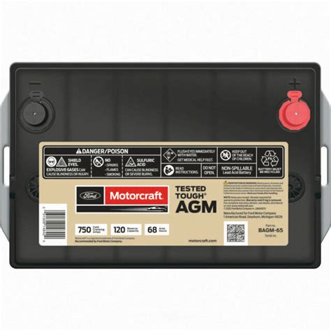 Vehicle Battery Tested Tough Agm Motorcraft Bagm 65 For Sale Online Ebay