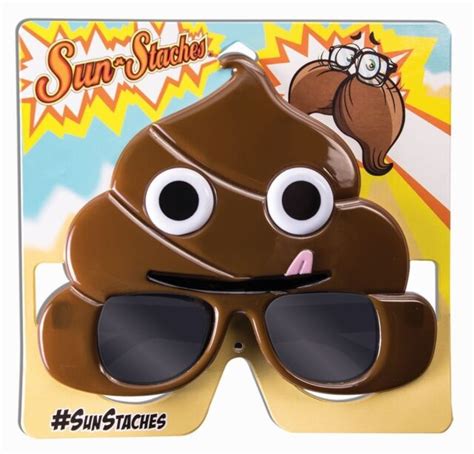 Poop Emoji Sunstache Sunglasses Emoticon Shades Novelty Glasses Poo
