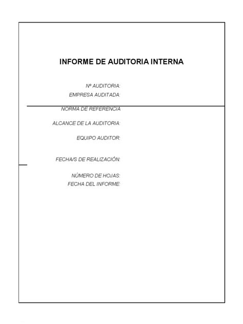 Informe De Auditoria Interna Auditoría Contralor