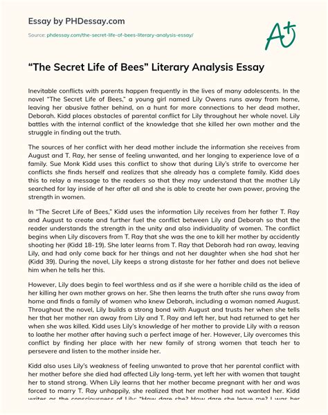 The Secret Life Of Bees Literary Analysis Essay Example