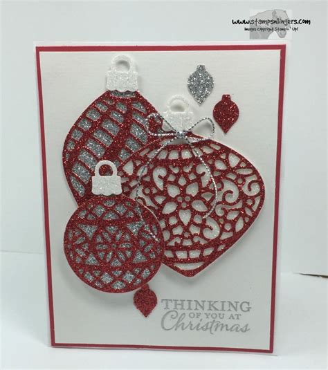 Delicate Embellished Ornaments 1 Stamps N Lingers Create Christmas