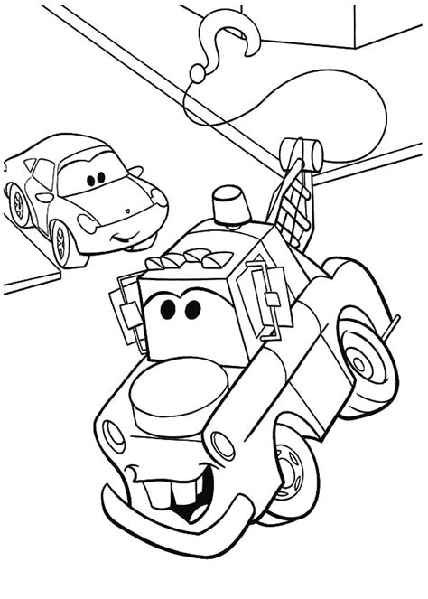 Mater from cars coloring pages. Lightning McQueen and Tow Mater Coloring Pages | Color Luna