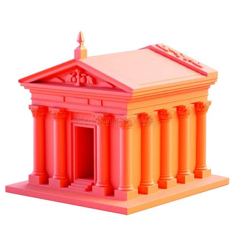 Bank In 3d Style Trending Color Palette With Generative Ai Stock