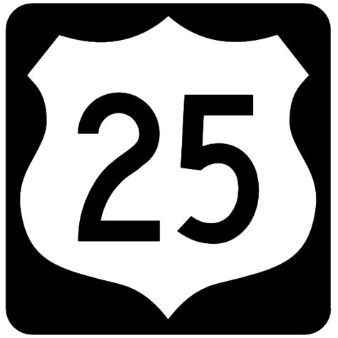 Highway 25 Sign With Black Border Sticker