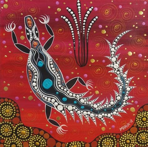 Melanie Hava Crocodile 1a Aboriginal Artwork Aboriginal Art Artwork
